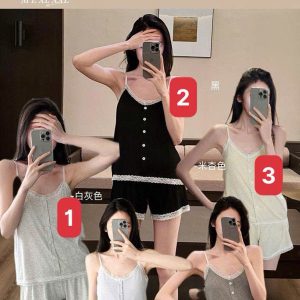 SET BỘ NGỦ 2 DÂY VIỀN REN CHO NỮ