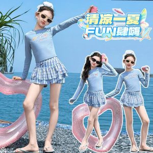 ĐỒ BƠI DÀI TAY TONE XANH BÉ