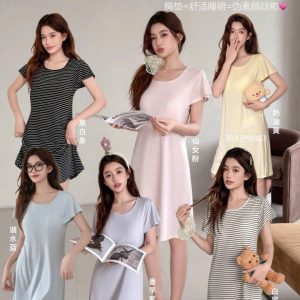 VÁY NGỦ THUN LẠNH KÈM BRA