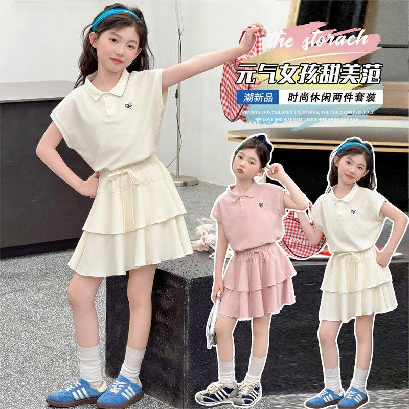 Set áo polo kèm váy xếp ly size đại