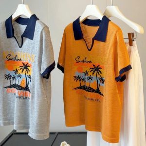 Áo dệt kim cổ polo Anna