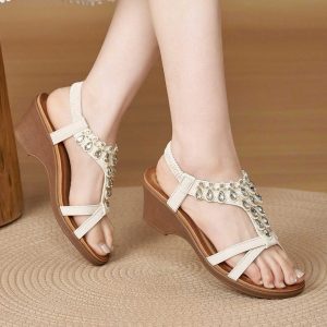 SANDAL ĐẾ XUỒNG ĐÍNH ĐÁ SIKETU