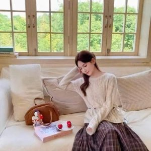 Váy anna họa tiết kẻ