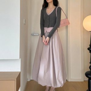 Set áo cdg chân váy hồng