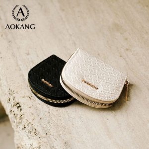 Ví AOKANG vỏ hến da hoạ tiết