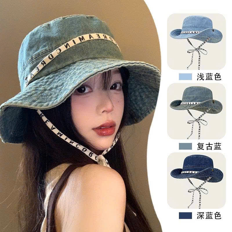 MŨ JEAN CAO BỒI CÓ DÂY ĐEO KOREA