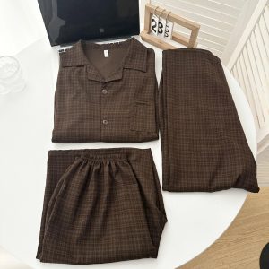 SET BỘ PIJAMA UNISEX KẺ CHOCO VINTAGE