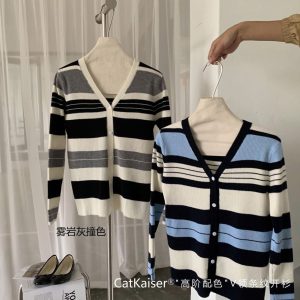 ÁO CARDIGAN LEN KẺ NGANG CATKAISER