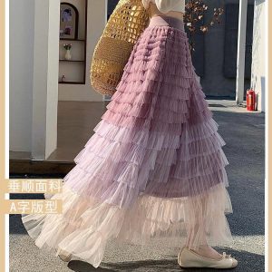 CHÂN VÁY TULLE XẾP TẦNG OMBRE